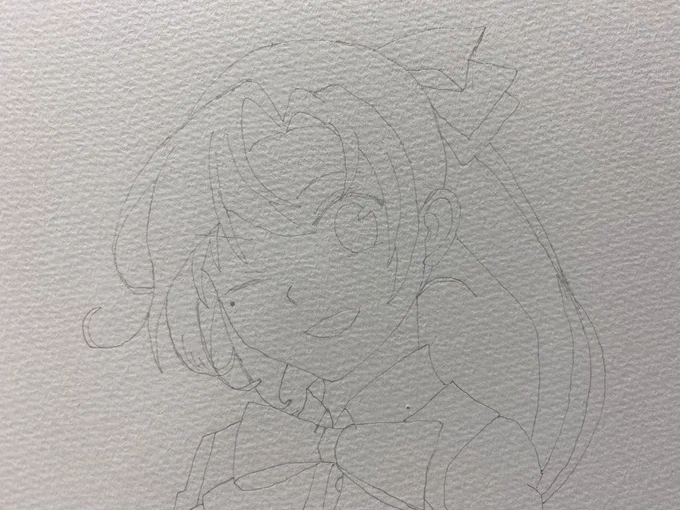 秋雲さんの途中絵です。
いつも通り最初は雰囲気で、次に線を濃くして最後に色を塗りました。
秋雲さんはウインクしている姿が特に好きで描いてみました!
今回も沢山のいいねリツイートリプライに加えアイコン使用等、本当にありがとうございました‼️😊✨✨ 