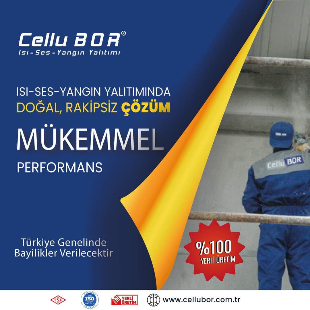 Isı, ses ve yangın yalıtımında %100 yerli üretim doğal ve rakipsiz çözüm sunan CelluBOR tecrübesi ile öncü marka olmaya devam ediyor.
Türkiye Genelinde Bayilikler Verilecektir. 
cellubor.com.tr 
📞 0216 640 54 54- 0533 263 72 56 
. 
. 
. 
. 
#CelluBOR