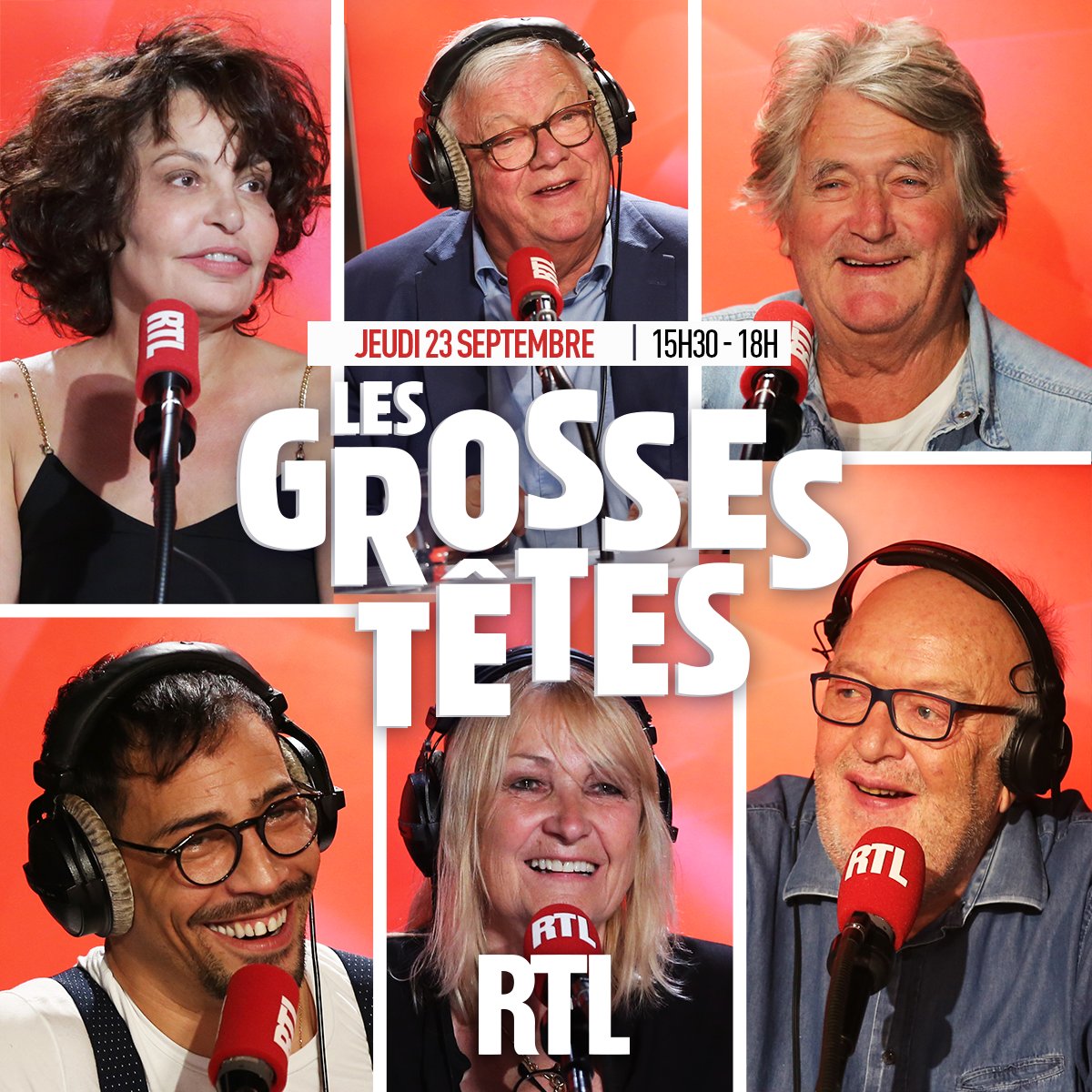 Les Grosses Têtes (@grossestetesrtl) on Twitter photo 🎙💦🍔🎤⛵🤓Bonjour à tous !! Découvrez #LesGrossesTêtes du jeudi #23septembre . Autour de <a href="/ruquierofficiel/">Laurent Ruquier</a> aujourd’hui : <a href="/IsaMergault/">Isabelle Mergault</a>, #OlivierdeKersauson, <a href="/steevy_boulay/">Steevy Boulay</a>, #JulieLeclerc, #Fabrice, <a href="/BernardMabille/">Bernard Mabille</a> . Rendez-vous à 15h30 sur <a href="/RTLFrance/">RTL France</a>✅ 🎙💦🍔🎤⛵🤓Bonjour à tous !! Découvrez #LesGrossesTêtes du jeudi #23septembre . Autour de <a href="/ruquierofficiel/">Laurent Ruquier</a> aujourd’hui : <a href="/IsaMergault/">Isabelle Mergault</a>, #OlivierdeKersauson, <a href="/steevy_boulay/">Steevy Boulay</a>, #JulieLeclerc, #Fabrice, <a href="/BernardMabille/">Bernard Mabille</a> . Rendez-vous à 15h30 sur <a href="/RTLFrance/">RTL France</a>✅