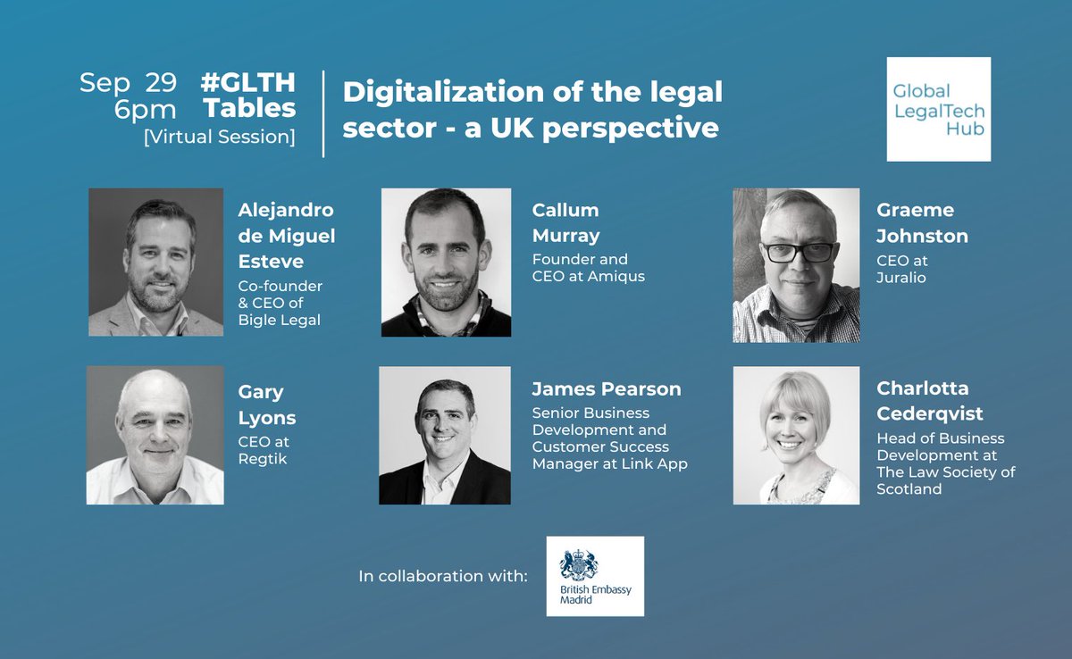 derechopractico's tweet photo. #EstáPasando 🧐🧐🧐

@Glegaltechhub organiza una nueva #GLTHTable sobre la digitalización del sector legal en el Reino Unido 👏👏👏

➡️ https://t.co/u2VmWDzR7m

📌En colaboración con la British Embassy Madrid, tendrá lugar el 29 de septiembre a las 18 horas https://t.co/IKBJmV8Mkv