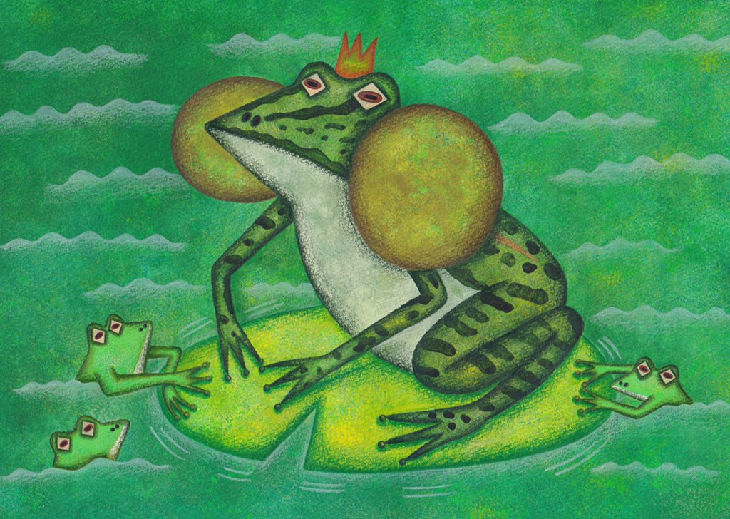 Saori Shinada カエルの王子様 The Frog Prince Illustration Originalcharacter Childrenbookillustration アート イラスト イラストレーション 手描きイラスト 水彩画 絵本の世界 絵本のある暮らし 絵本 オリジナルキャラクター 装画 挿絵