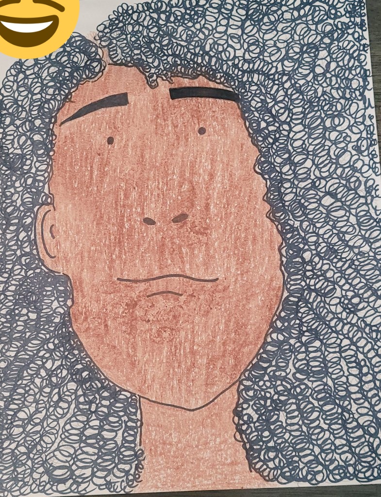 Last week for visual arts, we had the task of completing a self-portrait of a Julian Opie print using a mirror, washable marker, and paper for print transfer.🖍  ✏