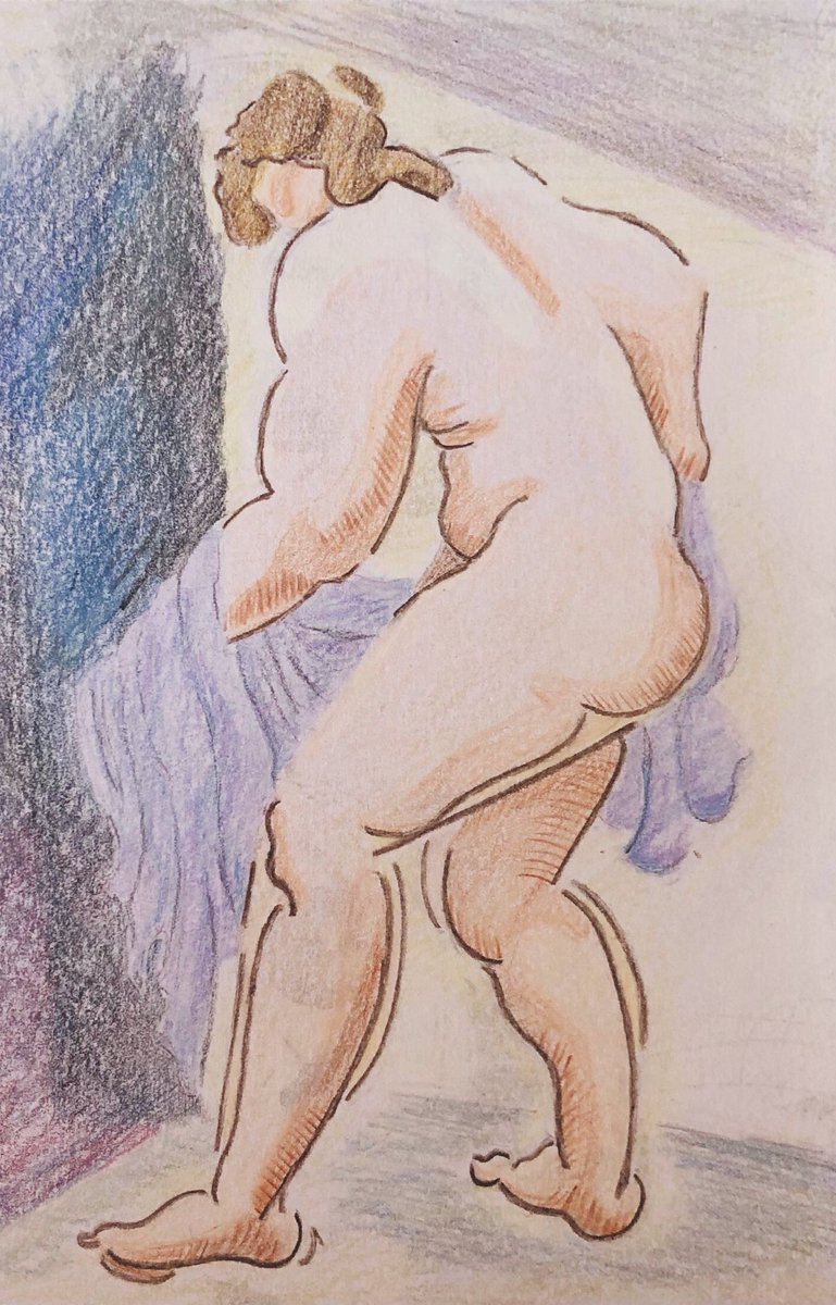 elperrohacejuau's tweet photo. Después de tantos años queriendo unos Prismacolor, finalmente me hice con unos. Ahora sólo queda aprender a usarlos 😅😂

Oleksandr #Archipenko - Dos figuras femeninas desnudas con un paño (fragmento, 1921, #cubism) https://t.co/RHG4ilfGu8