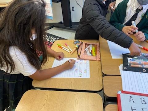 ElenaCardoza17's tweet photo. "Student choice leads to increased engagement and empowerment." 🖍Scholars increased their spelling word practice with rainbow writing.🌈 
#2PLwars 
@HBGonzalezPLA 
@DallasReads 
@PersonalizeDISD 
@dallasschools https://t.co/exZgDimvyf
