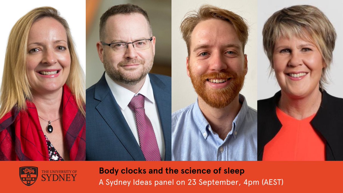 Sydney_Ideas's tweet photo. Coming up at 4pm (AEST): Join our panel discussion on #bodyclocks &amp; #sleep w. @Sydney_Uni’s @Prof_Naismith &amp; @JacobJCrouse, @circadian247 &amp; mod @frankelly08. Tune in on Zoom &amp; FB Live👉https://t.co/c5rEHbDt3V https://t.co/bnA1rDft0S