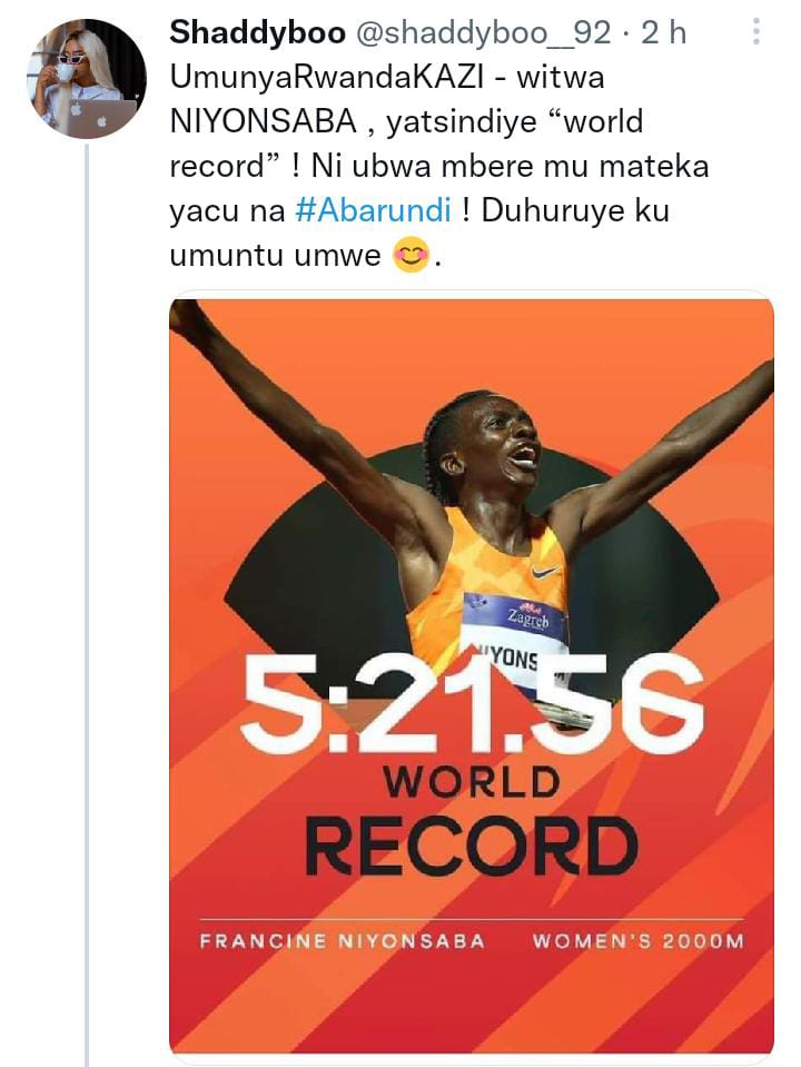 SomeHowBro's tweet photo. @KazenezaH @LEONCENDIKUMANA @FrancineNiyons4 Wapi... Déjà hari umunyarwandakazi yitwa @shaddyboo__92 , yatanguye kwiyitirira #FaraWacu! Narumiwe 😅😅 https://t.co/iIc2b9zTnt