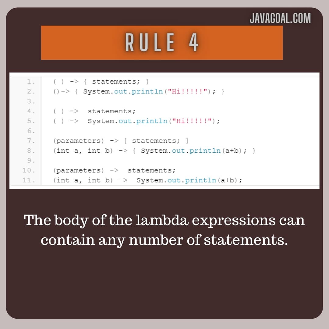 GoalJava's tweet image. Want to read it in detail then click on link:javagoal.com/java-8-lambda-…
#javadeveloper
#android
#javacode
#codinglife
#Coding
#devcommunity
#CodeNewbie
#CodeNewbies
#WomenWhoCode