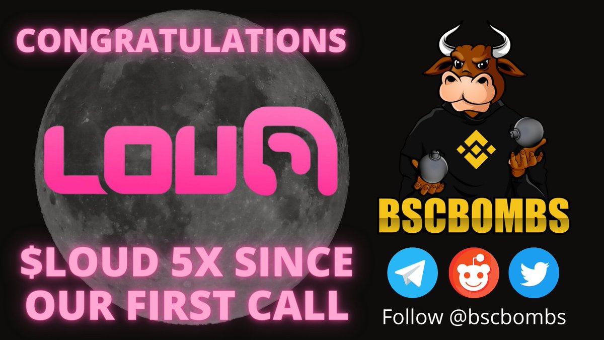 allchainbombs's tweet photo. 🚀Congratulations $LOUD 5x since our first call 🚀
@loudmarketnfts @binance @coingecko #BSCNews  #BSCgems #BSCbombs #BSC #BSCGemsAlert #BscLearnAndEarn @1goonrich @Crypt0mummy https://t.co/V6r22WWmdu