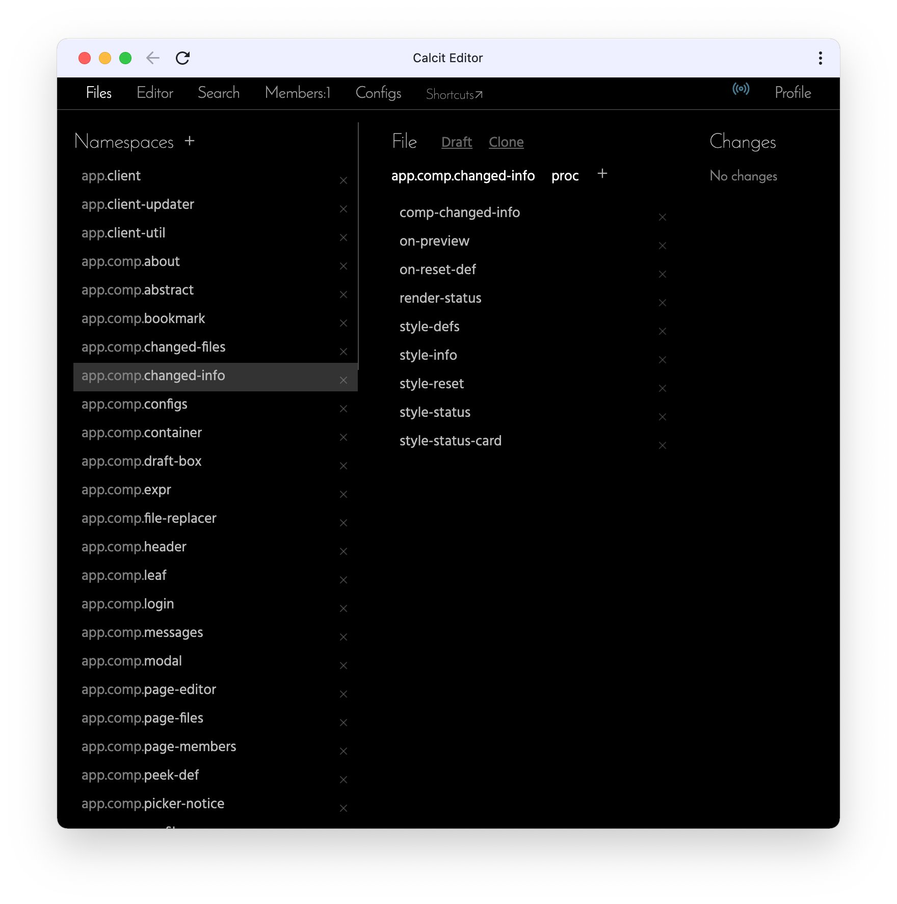 Definitions browser