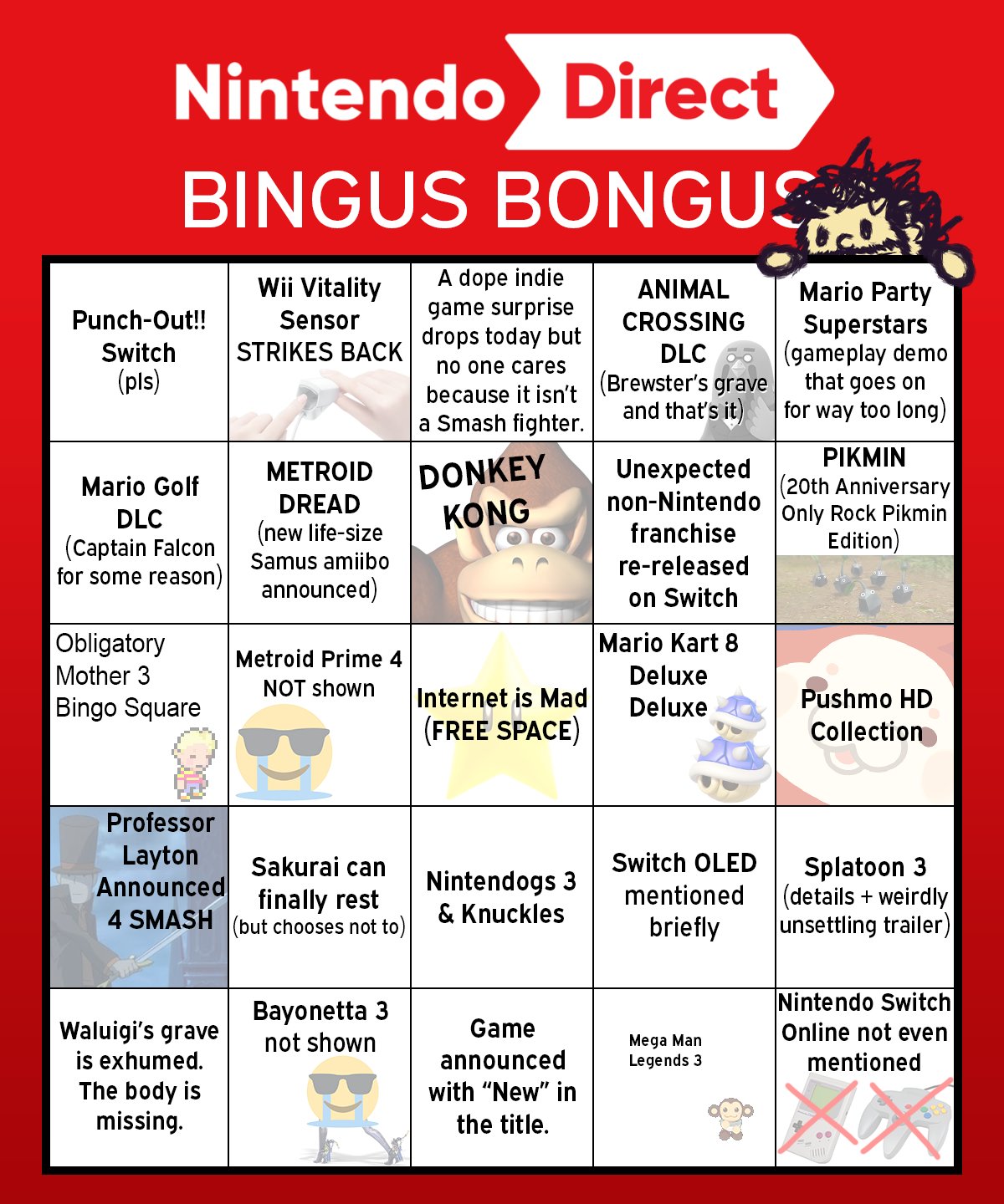 MARIO KART 8 DELUXE BINGO Card