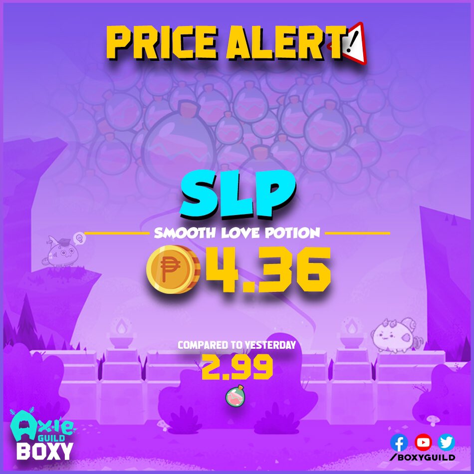 boxyguild's tweet photo. SLP UPDATE
SLP Value as of 9/23/21 - 12:00PM
JOIN OUR DISCORD SERVER NOW!
https://t.co/PJECDzn0Dw
#TeamBoxy
#AxieInfinity https://t.co/6LU75QQeu4