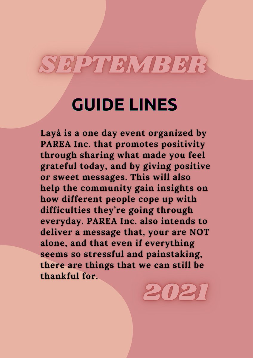 PAREAHQRP's tweet photo. Project LAYA: Ibahagi ang iyong nararamdaman.

Your words of encouragement and happiness could bring joy to someone else's, spread positivity by sharing anonymously what you're grateful for today and be a part of this movement.
#LayaHQRP #SelfLoveWithParea
https://t.co/j2cymTVNbs https://t.co/KJDy4wofK3