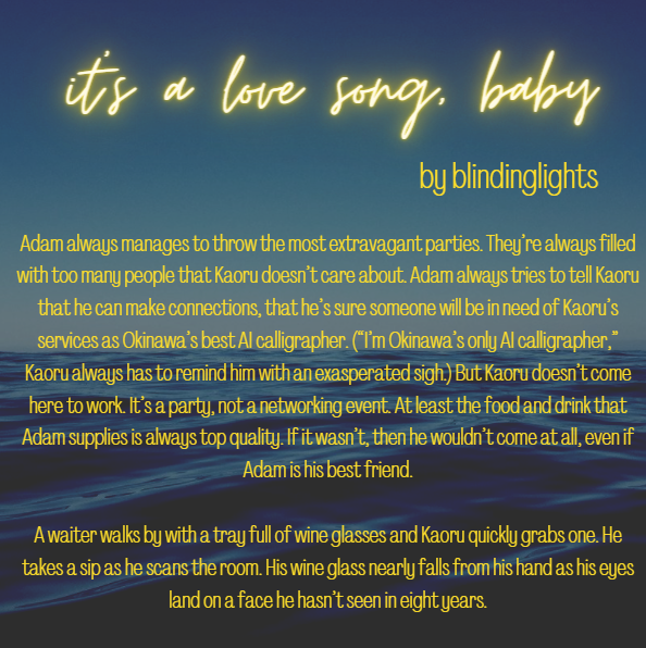 fairestzack's tweet photo. it's a love song, baby
#matchablossom 
8.5k | rated explicit | canon divergent au, pining, love confessions, adam &amp; cherry friendship, no S races, background AiTada

written for #SK8Bang2021 
fic: https://t.co/LmAg3ZE2ym
art by @jeroine_art that will be linked in replies! https://t.co/OVNGivKUsF