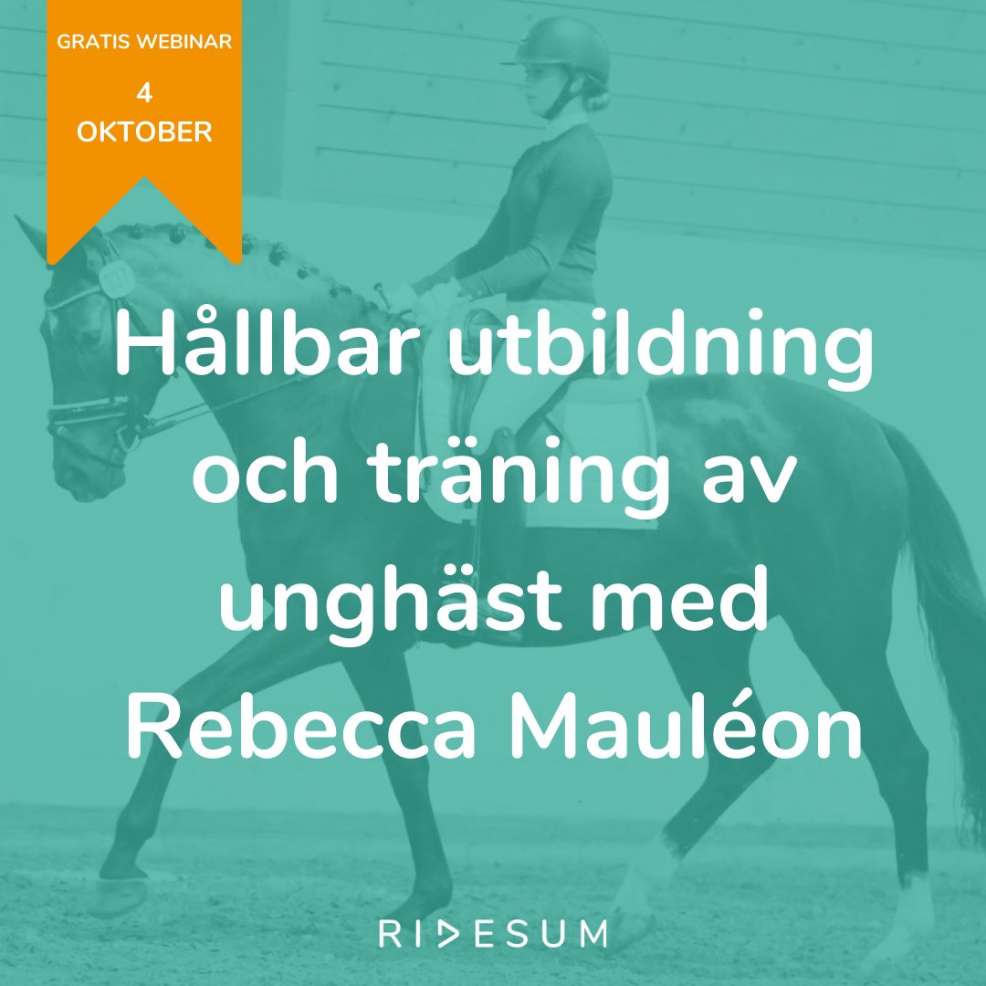Hur utbildar och tränar du för att bygga en harmonisk och hållbar unghäst? Välkommen till kostnadsfritt webinar med Rebecca Mauléon den 4 oktober! Anmäl dig här: bit.ly/3CCVjTp
#ridsport #unghäst #equestrian #webinar