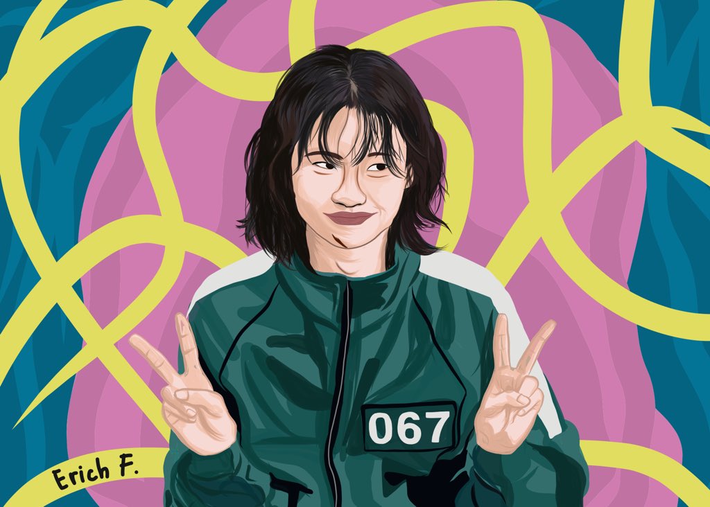 1kazzano's tweet photo. Player 067 Kang Saebyeok 

#squidgame #saebyeok #junghoyeon #artph https://t.co/NIY3ATzh28