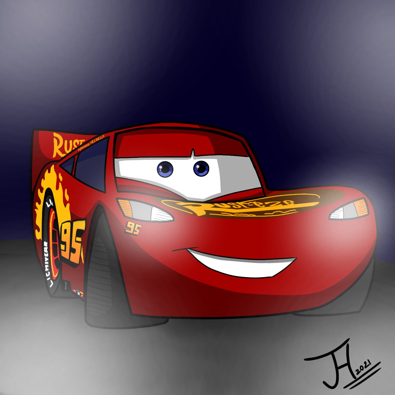 Lightning McQueen [CARS, 2006] - Original Drawing - - Catawiki