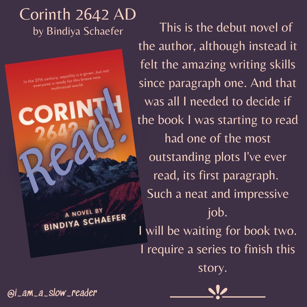 Elliemas06's tweet photo. #BookTwitter
#BookReview
π This ARC was granted to me through @NetGalley & approved by @genzpub
Author: Bindiya Schaefer
@BindiyaSchaefer
Pub Date: 21.Sept.2021
#NetGalley
#Corinth2642AD
#GenZPublishing
#booklovers
#readerscommunity
#MomsReadingLifeStyle https://t.co/vUbx3NyDiA