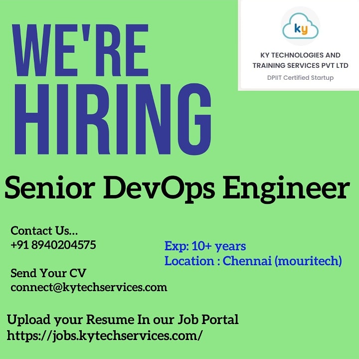 KYTechnologies's tweet image. #seniordevops #devopsjobs #devopsengineer #devopsjobs #srdevops #it #itjob #itchennaijob