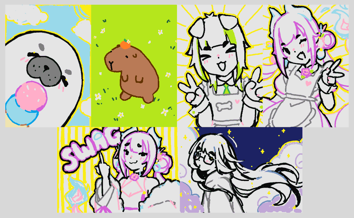 Thanks for coming to my stream!!! Here are the drawings we did on passpartout :D 🤍 https://t.co/Ir9thRtnsS 