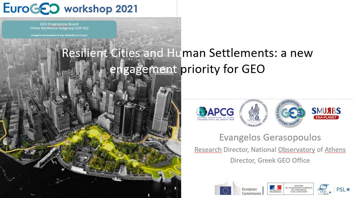 Last day of #EGW2021!
Don’t miss the opportunity to listen to #EuroGEO’s Evolution including #ResilientCities and #HumanSettlements (#RCHS) as GEO's 4th Engagement Priority introduced by @GerasopoulosE, Director of the @GreekGEO_Office 
@REA_research @EUgreenresearch @GEOSEC2025