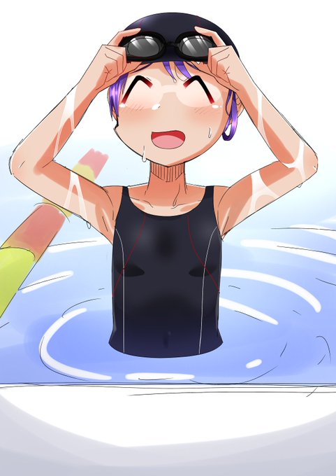 競泳水着で部分日焼けをした縁ちゃんを描きました。
#ゆゆ式 