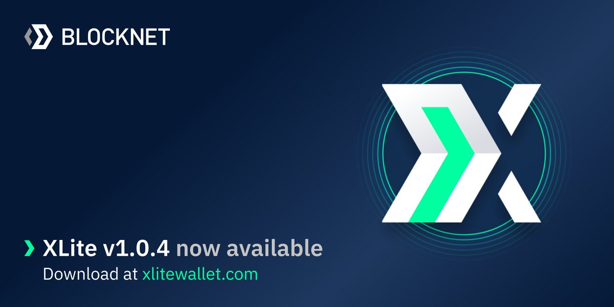 The_Blocknet's tweet photo. We are pleased to announce a new version of XLite wallet has just been released.
XLite v1.0.4 fixes some minor bugs and also adds UI improvements, making it even easier to send funds.

To download the latest version visit https://t.co/r1QnPWslY6

@XLiteWallet #blocknet $BLOCK https://t.co/FNtzqZHFWF