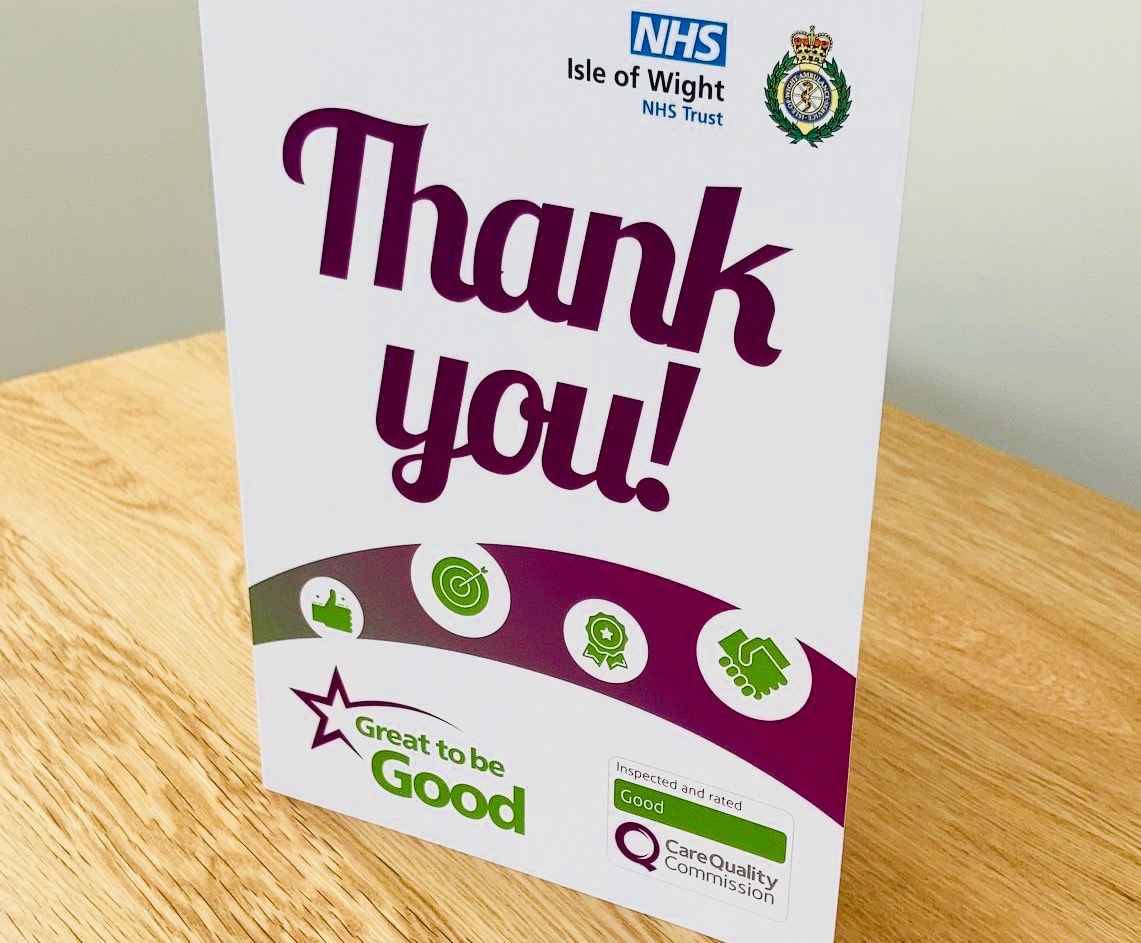 nhscreative's tweet photo. It's been an absolute pleasure supporting the @IOWNHS with all their publicity material (digital & printed) to celebrate their fantastic achievement of 'Getting to Good' ๐๐ผ๐๐ผat their recent @CareQualityComm inspection #TeamWork
#GreatToBeGood #TeamIOWNHS
Well done team!! ๐ค https://t.co/nJyRhWhyLo
