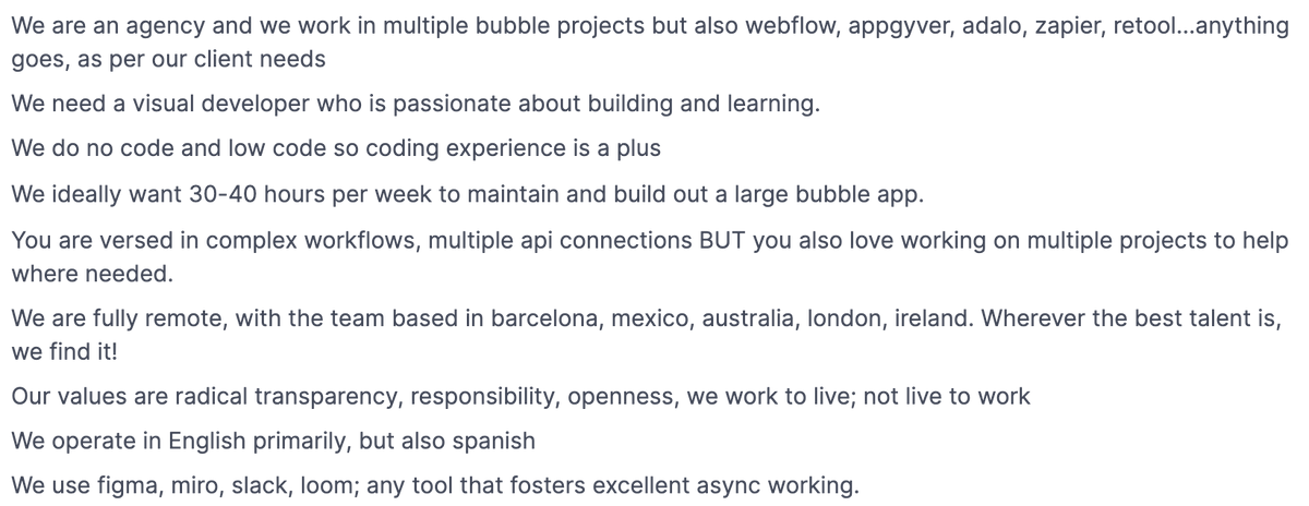 I need a dedicated #nocode <a href="/bubble/">Bubble</a> developer to join my team. 

hit me up, 

passionate for #lowcode is plus