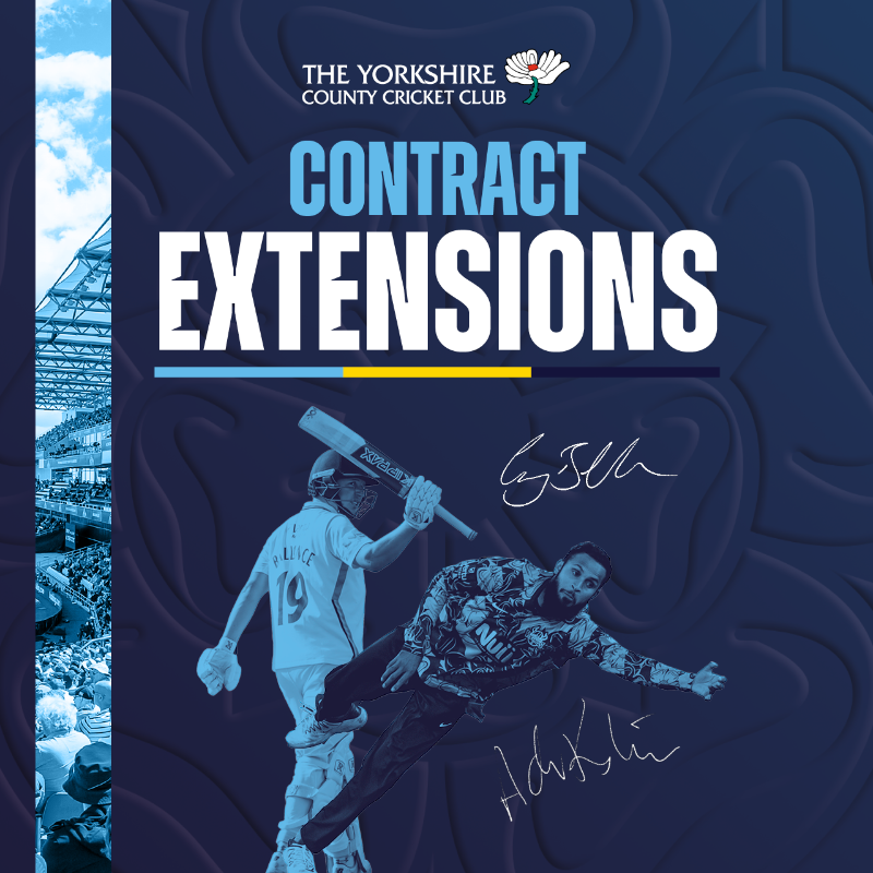 YorkshireCCC's tweet photo. 🖋 😊 The Yorkshire County Cricket Club is delighted to secure the futures of Adil Rashid and Gary Ballance at Emerald Headingley #OneRose