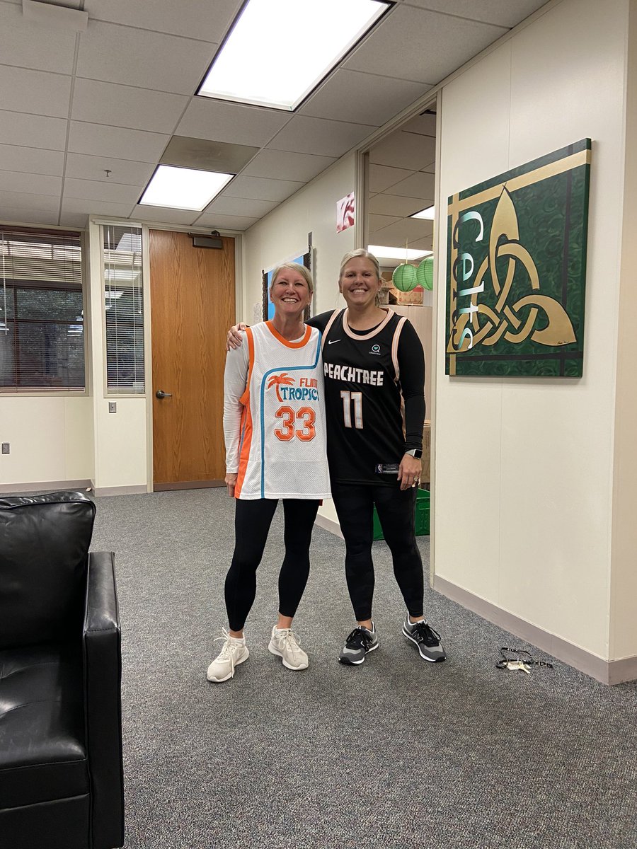 Jackie Moon and Trey Young sighting early this morning <a href="/gmsDCSD/">Grizzell Middle School</a>. The staff continues to crush spirit week here at Grizzell. <a href="/MrsMorrisGMS/">Brooke Morris</a> <a href="/heatherhalli/">Heather Halli</a>