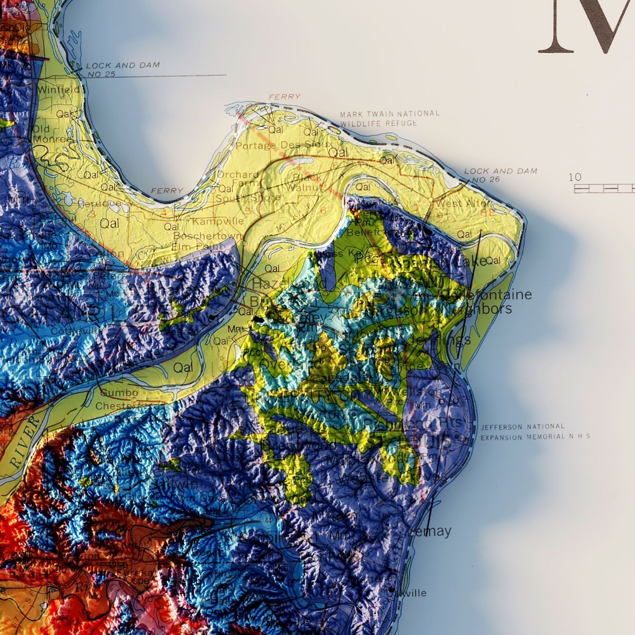 Geological Map Of Missouri Sean Conway On Twitter: "Geologic Map Of Missouri - State Of Missouri /  Department Of Natural Resources / Missouri Geological Survey - 1979 3D  Render #Arcgispro #B3D #Missouri #Geology #Geography #Gis #Dataviz #