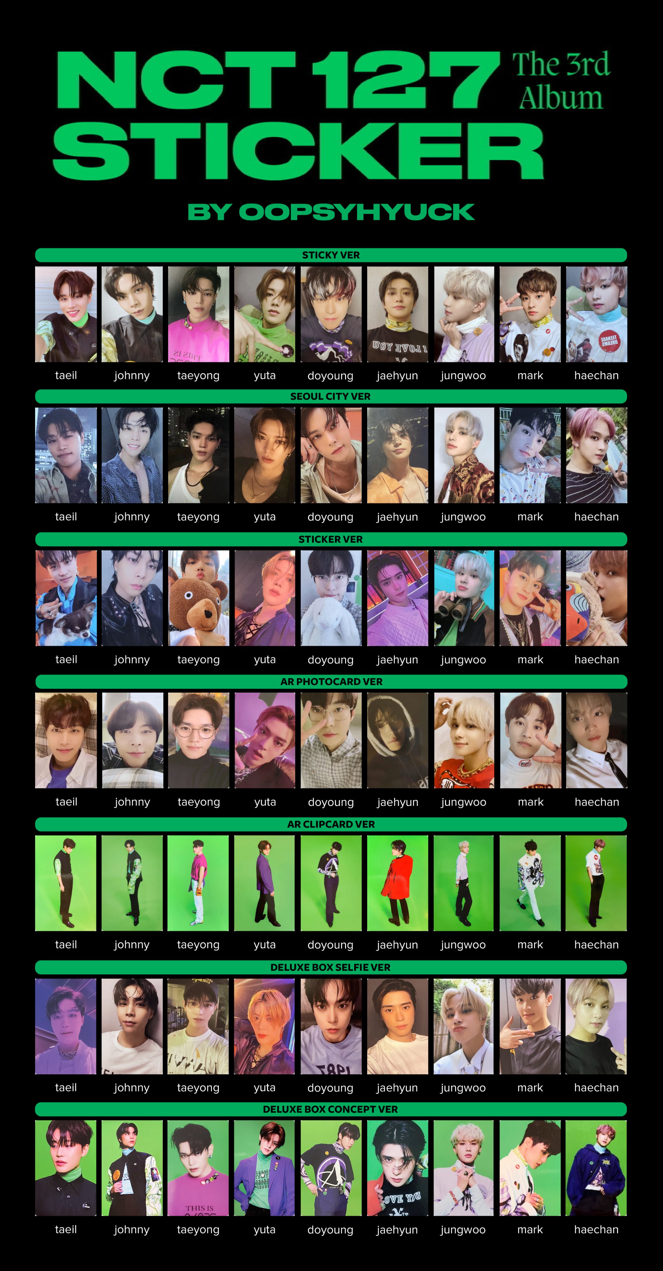 NCT127 ジョンウ Sticker デラックスボックス トレカ