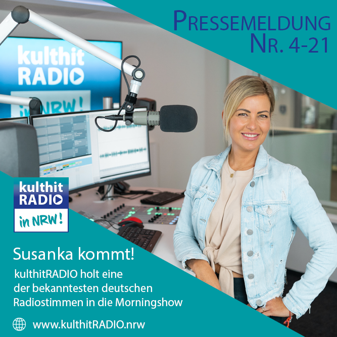 kulthitradio's tweet photo. Susanka kommt!
kulthitRADIO holt eine der bekanntesten deutschen Radiostimmen in die Morningshow.

#kulthitRADIO #Susanka

https://t.co/C0fYw4D3u3 https://t.co/w4jr16dTYf