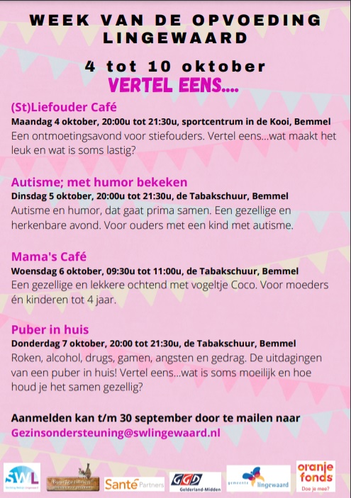 SWLingewaard's tweet image. @weekvdopvoeding Ook in Lingewaard organiseert afdeling gezinsondersteuning van SWL diverse activiteiten. Kijk gauw op de kalender en meld je aan. Vol=Vol #verteleens #wvdo2021