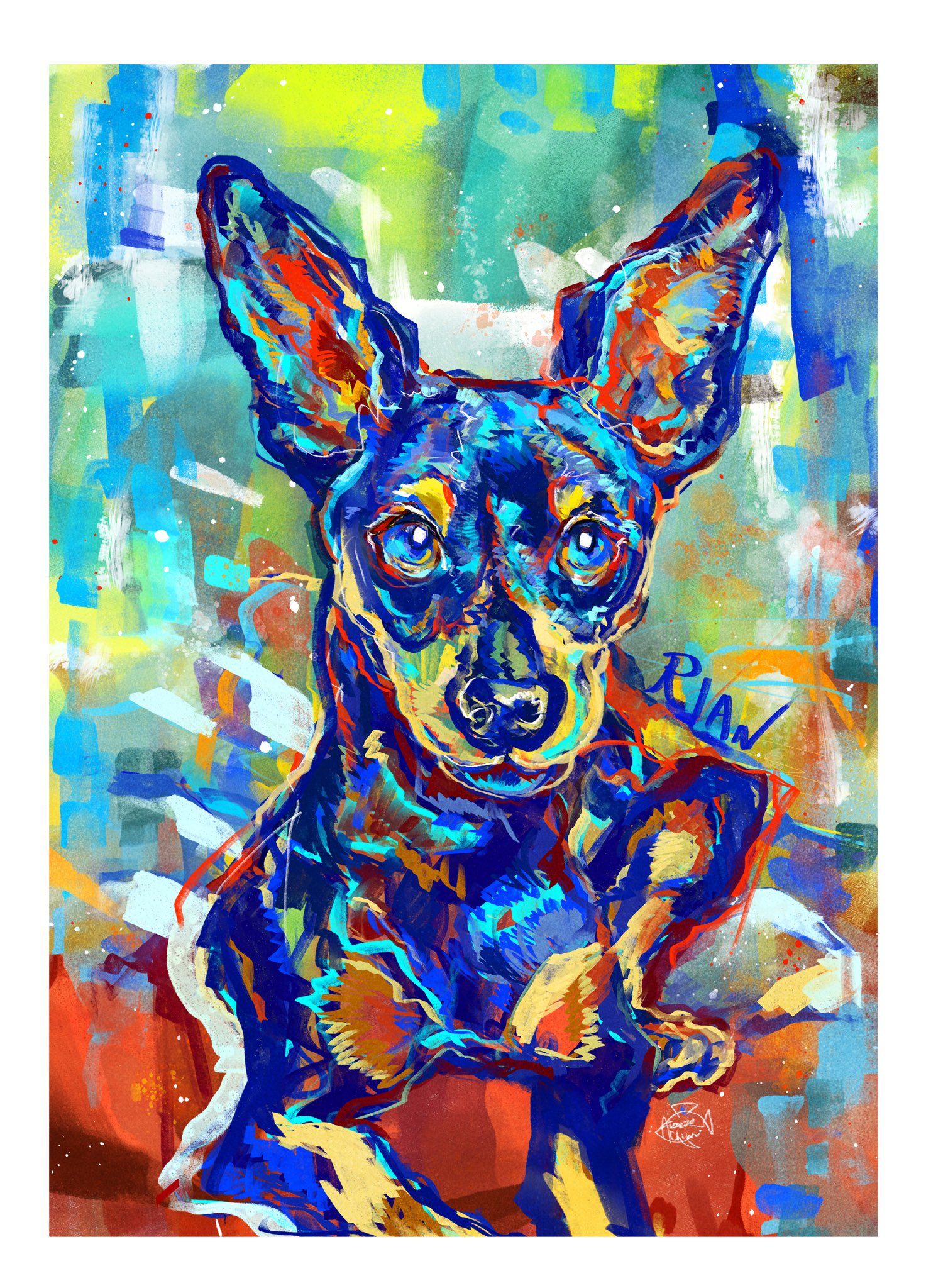 アトリエちぬ 油彩カラフル 大切なご依頼でした ご依頼はdmまたはミンネにて ミニピン ミニチュアピンシャー ペットグッズ ペットイラスト ペットオーダーイラスト うちのこイラスト T Co Kfaylwpwqp Twitter