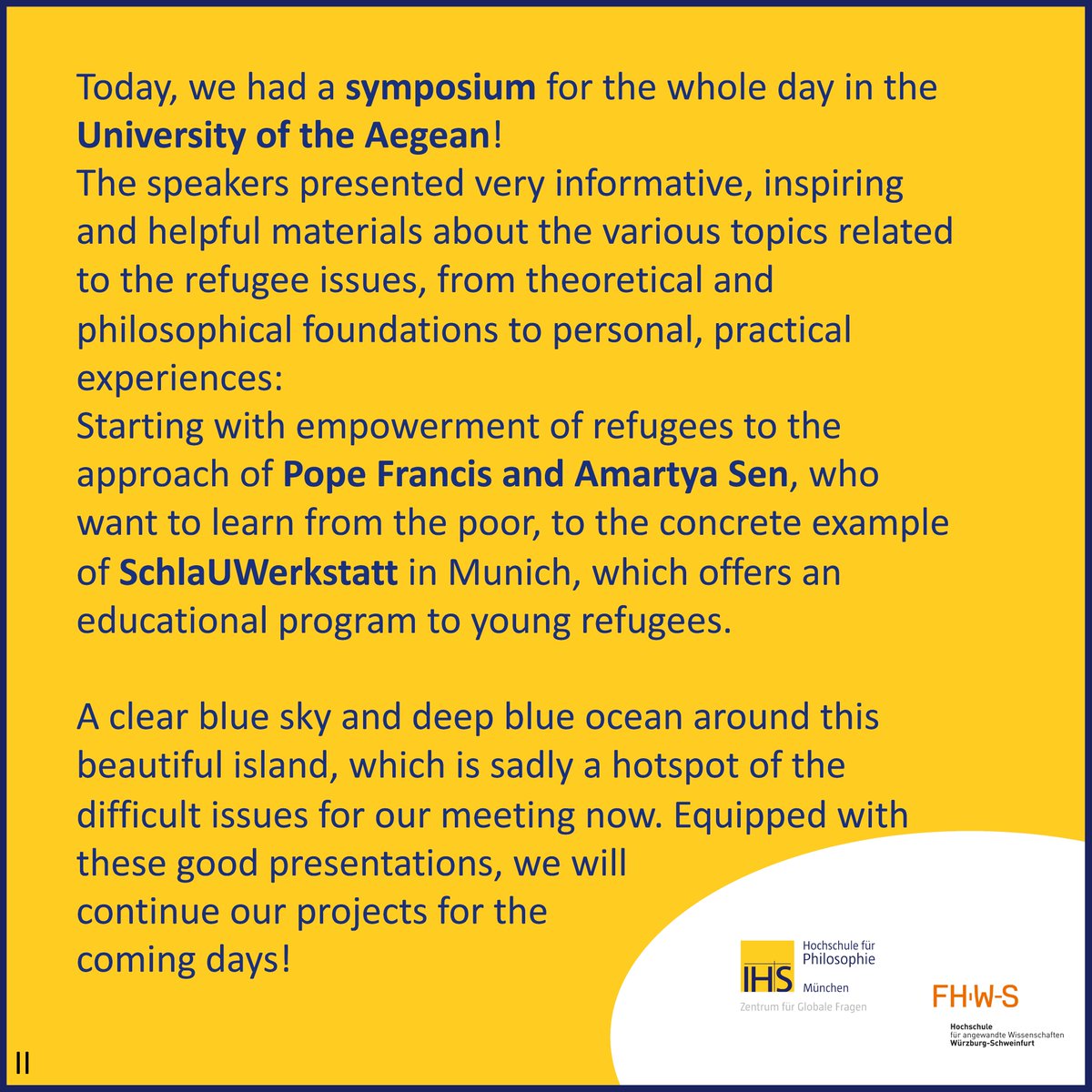 kontrapunkteZGF's tweet photo. #lessonsfromlesvos #lesvos #lesbos #fhws #socialwork #internationalsocial #jesuiten #jesuits #hfph #interculturaltransformation 
@fhws_presse
 #würzburgschweinfurt #schweinfurt #münchen  #losgehts #summerschool #philosophie @jesuiten_  @hfph_muc @schlau.werkstatt
#symposium https://t.co/J4LiryUCLZ
