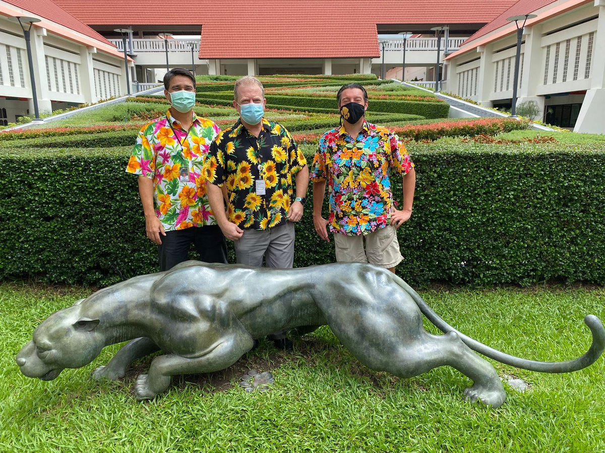 Our principles are in their Songkran gear today… are you? #pantherpride #isbathletics #gopanthers