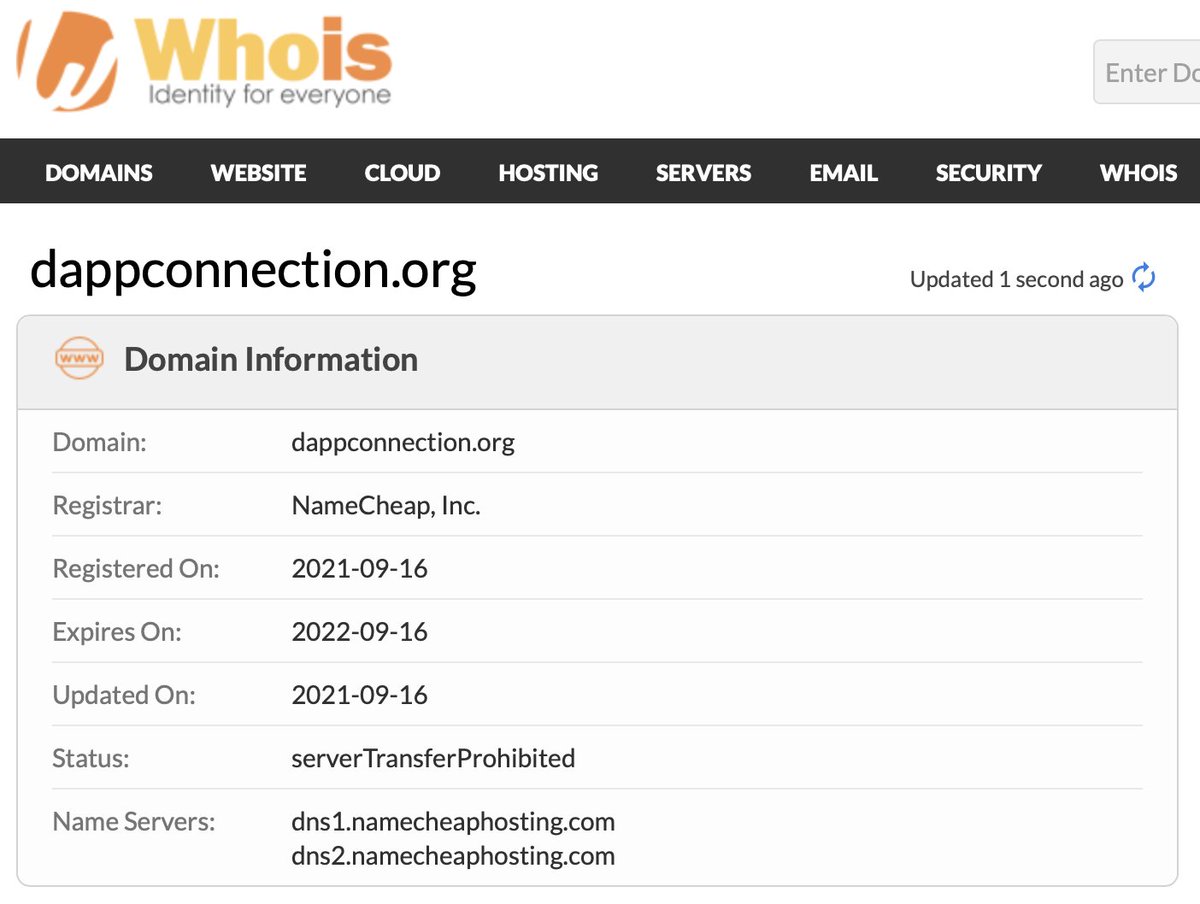 Crypto seed stealer phishing site:
dappconnection[.]org

<a href="/Namecheap/">Namecheap.com</a> please take it down

<a href="/dubstard/">Mich</a>