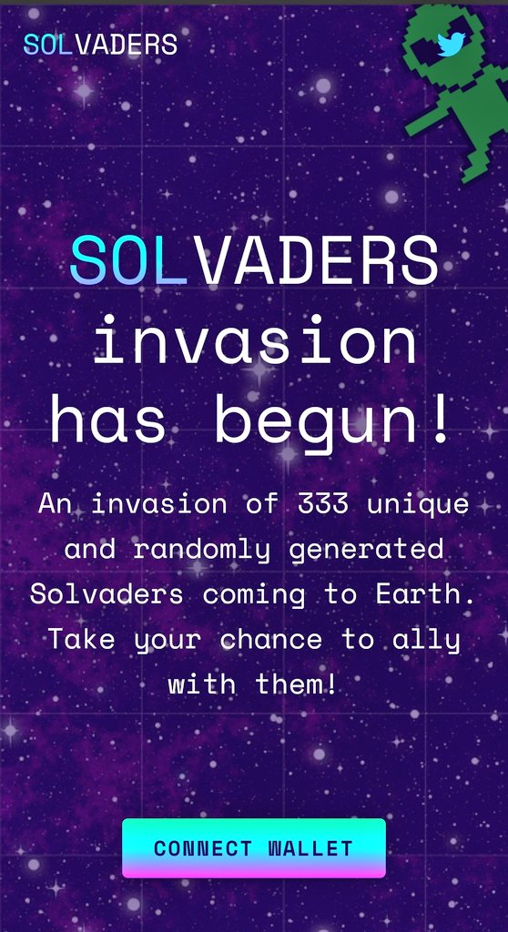 SolvadersNFT's tweet photo. #SneakPeek 👀 of what's close to come...
Prepare for invasion! 👾
Website launch soon! 🔥
Let's go vaders!
#solvaders 👾 #Solana #nft #SolanaNFT #SolanaSummer https://t.co/q84UtDuWk3