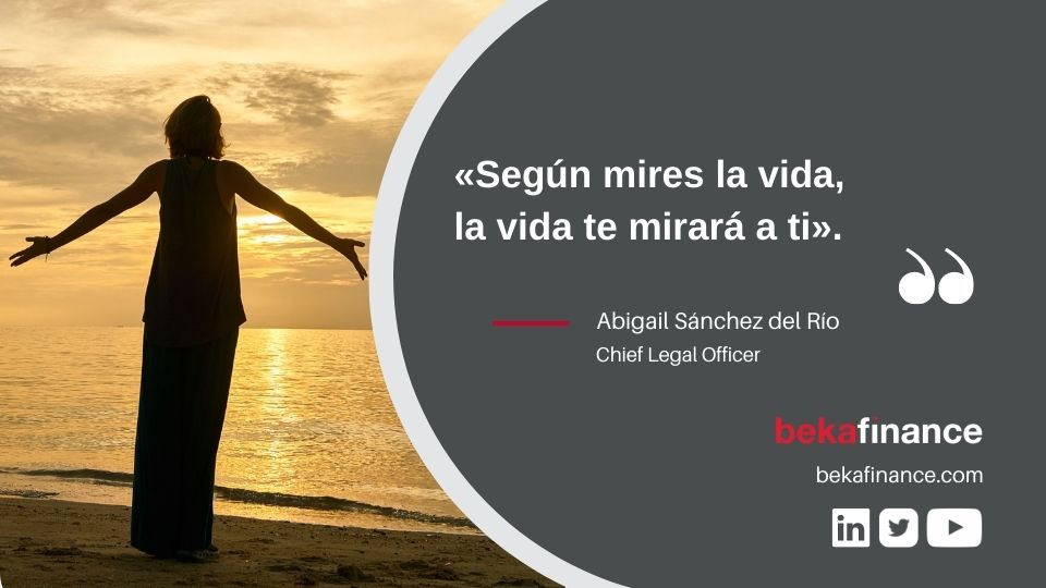 BekaFinance's tweet photo. «Según mires la vida, la vida te mirará a ti», Abigail Sánchez del Río, Chief Legal Officer #BekaFinance #BekaTeam #Quote #EquipoBeka https://t.co/RvXNg4z2W4