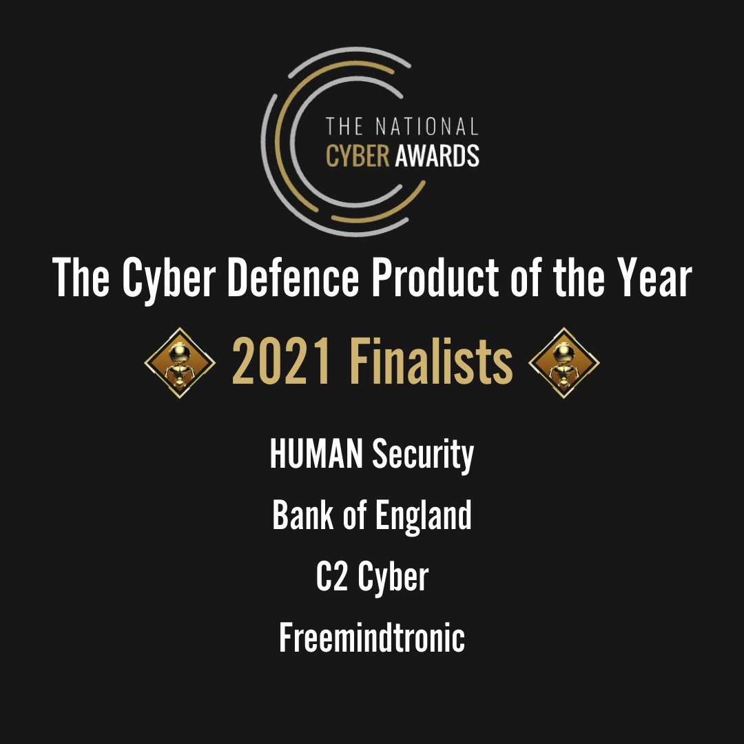 thecyberawards's tweet image. Congratulations to our 2021 Finalists for The Cyber Defence Product of the Year Award 🏆

We look forward to seeing you on the 28th September.

@bankofengland @C2_CYBER @freemindtronic 

#cyberawards21 #cybersecurity #cyber

Award sponsored by @immersivelabs