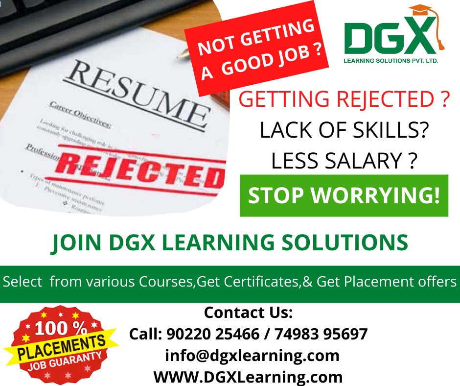 DgxLearning's tweet image. Want your dream job but lack skills. Getting rejected from Top IT techs.Not satisfied with the current salary. Now stop worrying. 

Contact DGX Learning Solutions Today Itself.
Call: 90220 25466 / 74983 95697

#ittrainingandplacement #itfresher #ITcourses #softwaredeveloper #it