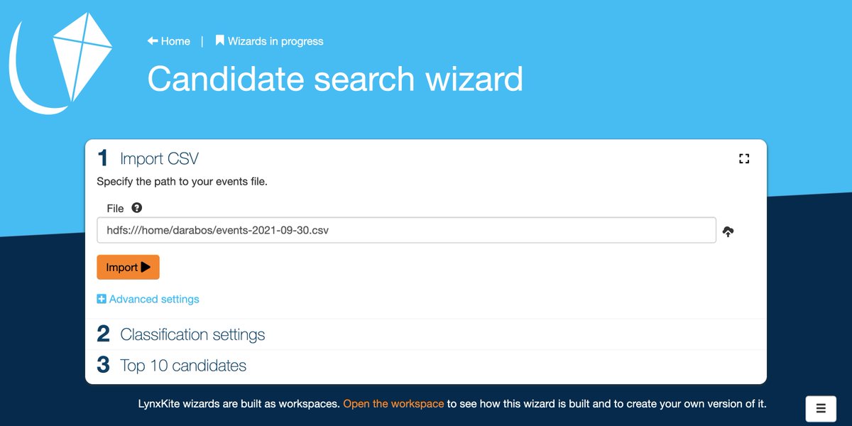 Wizards in LynxKite are a quick alternative to building custom analytics applications for end users. With a few clicks you can turn a LynxKite workspace into a tool that anyone can use.

Read our new blog post from <a href="/DanielDarabos/">Daniel Darabos</a> to see how: lynxkite.com/2021/09/22/bea…