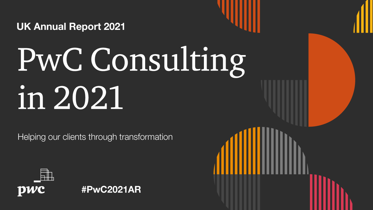 Over the last year our 2,600+ consultants helped organisations to implement new technologies, design &amp; deliver hybrid working strategies and improve customer experiences. This is <a href="/PwC_UK/">PwC UK</a>'s 2021 in Consulting: pwc.to/3CeFHpd #PwC2021AR