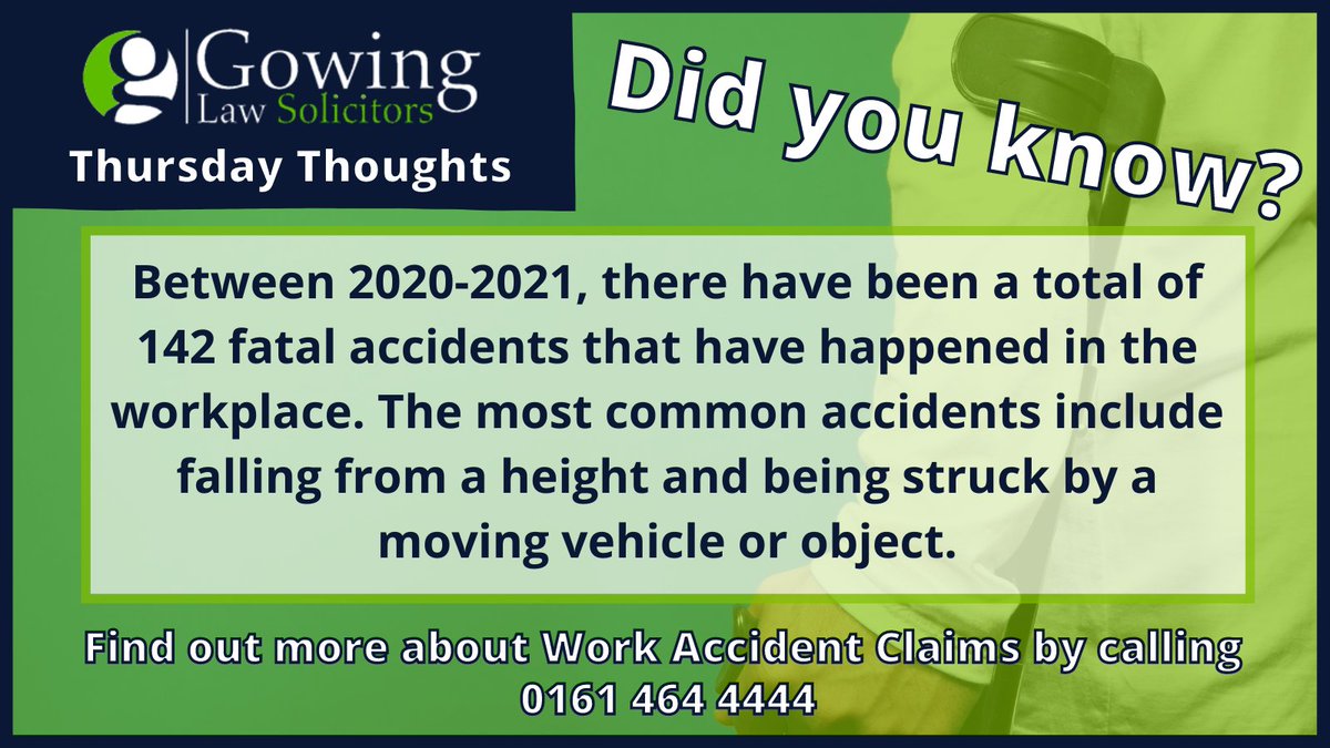 gowinglawuk's tweet image. #AccidentsatWork are some of the most common when it comes to #PersonalInjuryClaims. This week, our #ThursdayThoughts are about some of the more serious accidents. If you have been hurt, seek legal advice ASAP. 

Find out how our #lawfirm can help you:

gowinglaw.co.uk/accident-at-wo…