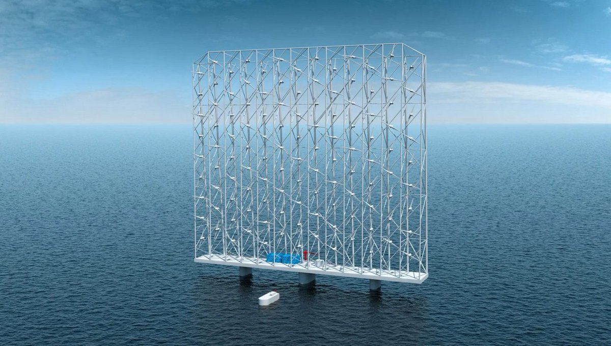 julienvilleret's tweet image. Avec l'essor de l'éolien en mer et l'implantation des éoliennes dans un nouvel environnement, certains acteurs - comme Wind Catching - challengent le design dominant basé sur un mât et une turbine.  Inspirant.