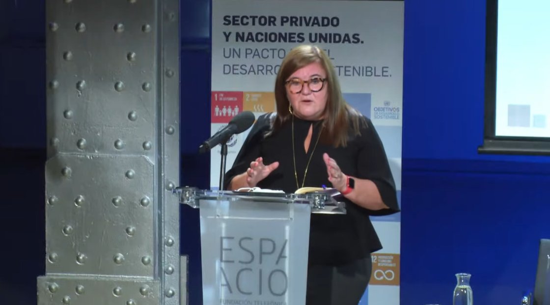 .<a href="/TeresaRiesgo/">Teresa Riesgo</a> hace mención a las oportunidades económicas dentro de los #ODS, en concreto destaca que alcanzar los ODS en #España supondría un incremento del PIB un 18,5%. 

#SectoresXLosODS #Sostenibilidad <a href="/EspacioFTef/">Espacio Fundación Telefónica</a>