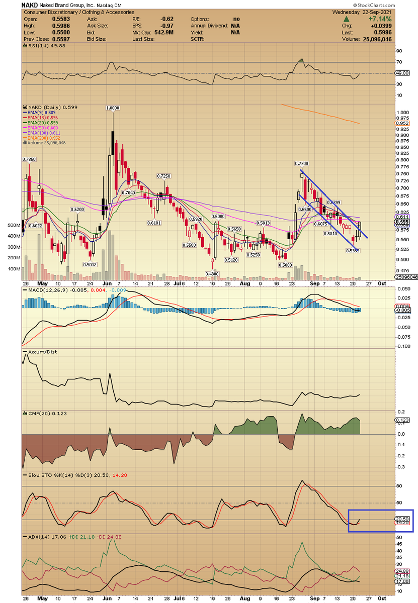 ACInvestorBlog's tweet photo. $NAKD small MEME name with a good looking chart. Spec play. https://t.co/BQfS3sSw5n