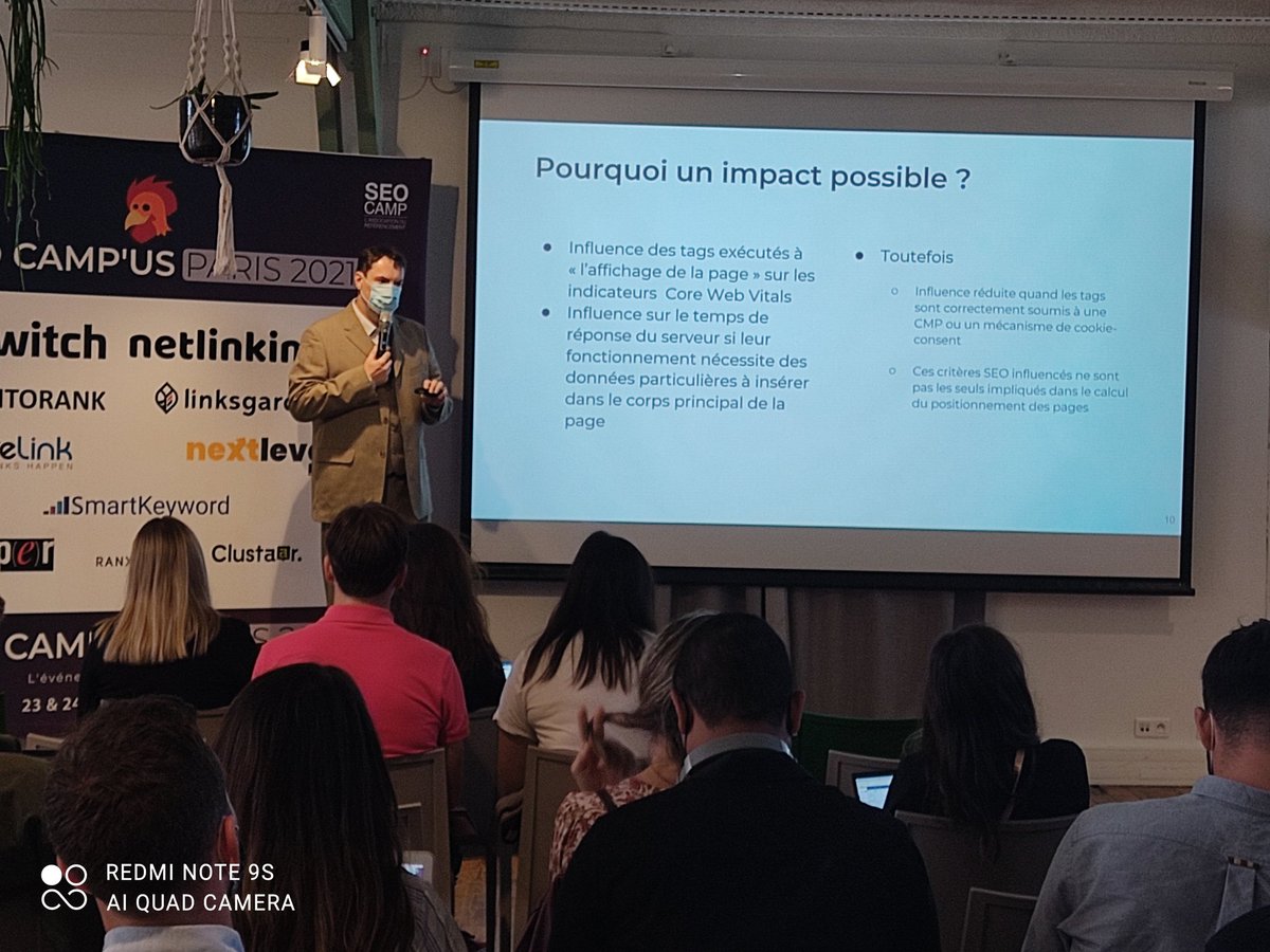 Les tags peuvent ralentir votre site ce qui peut impacter l'UX. Mais quid du SEO ?
Si votre site est RGPD-friendly votre CMP doit demander l'accord du user avant d'implémenter les tags... Les bots eux n'en sont pas capables donc pas d'impact sur les perfs ;) 
#SEO #data <a href="/seocamp/">SEO CAMP / FePSeM</a>