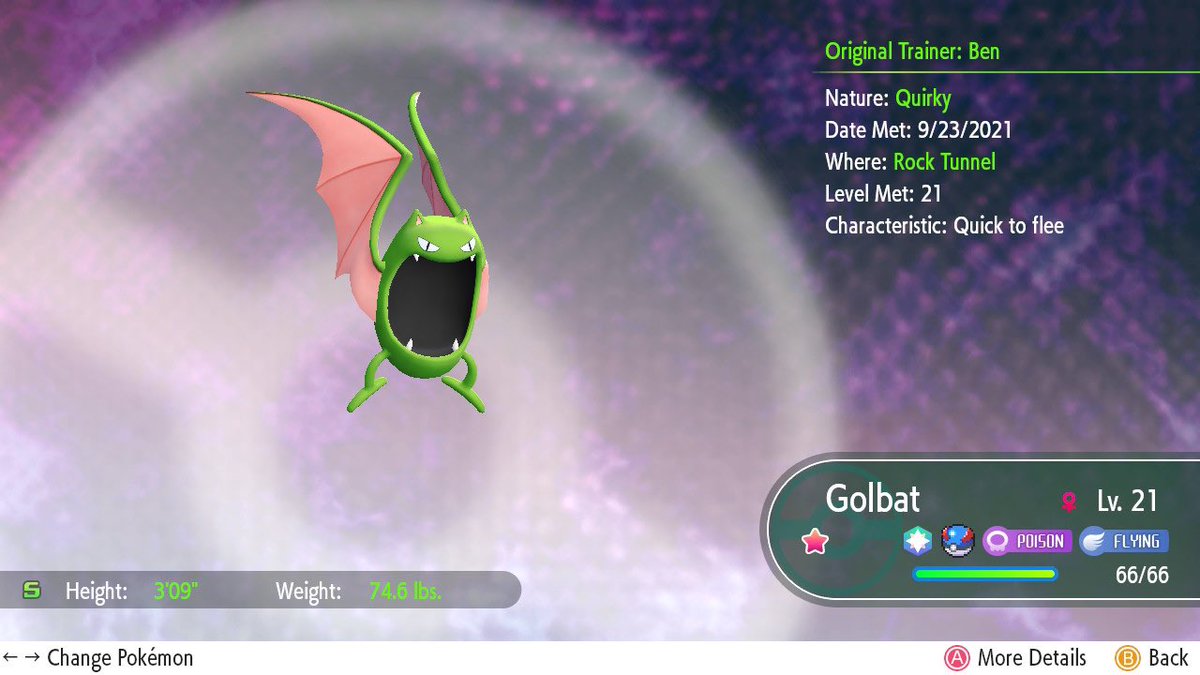 Shinyhunterben3's tweet image. #LetsGoWeek2021 @ShinyHaunterSJ can’t believe my luck got an Onix in 7 encounters. Golbat 170 after that